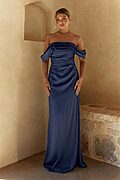 Ellie bridesmaid dress by Tania Olsen in Navy, front view