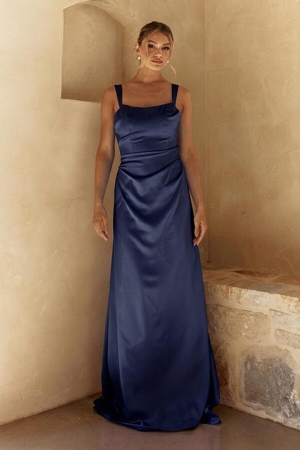 Eve Navy Bridesmaid Dress by Tania Olsen Front Eve Navy Bridesmaid Dress by Tania Olsen, front view