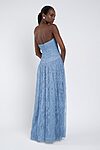 cornflower Gladys bridesmaid dress by Jenny Yoo, light taffeta gown, back view