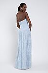 whisper blue Gladys bridesmaid dress by Jenny Yoo, light taffeta gown, back view