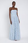 whisper blue Gladys bridesmaid dress by Jenny Yoo, light taffeta gown, front view