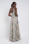 enchanted floral blue agate Lilly bridesmaid dress by Jenny Yoo, embroidered gown, back view