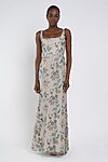 enchanted floral blue agate Lilly bridesmaid dress by Jenny Yoo, embroidered gown, front view