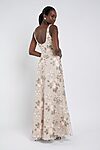 enchanted floral blush sand dune Lilly bridesmaid dress by Jenny Yoo, embroidered gown, back view