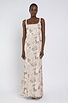 enchanted floral blush sand dune Lilly bridesmaid dress by Jenny Yoo, embroidered gown, front view
