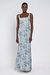 enchanted floral whisper blue Lilly bridesmaid dress by Jenny Yoo, embroidered gown, front view