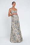 enchanted floral blue agate Lilly maternity bridesmaid dress by Jenny Yoo, embroidered tulle gown, front view