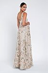 enchanted floral blush sand dune Lilly maternity bridesmaid dress by Jenny Yoo, embroidered tulle gown, back view