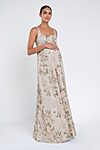 enchanted floral blush sand dune Lilly maternity bridesmaid dress by Jenny Yoo, embroidered tulle gown, front view