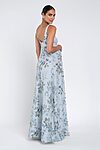 enchanted floral whisper blue Lilly maternity bridesmaid dress by Jenny Yoo, embroidered tulle gown, back view