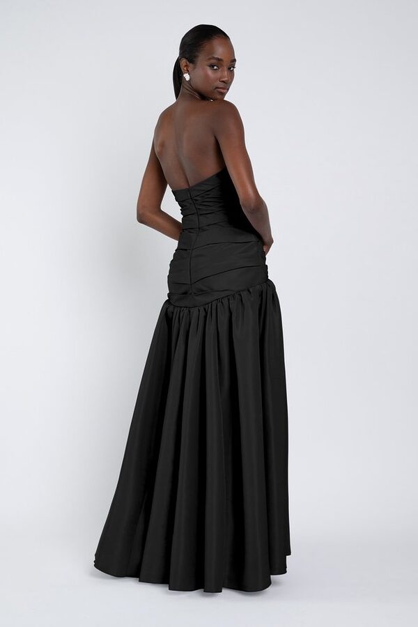 Black Sarah Bridesmaid Dress by Jenny Yoo — Back View black Sarah bridesmaid dress by Jenny Yoo, light taffeta gown, back view