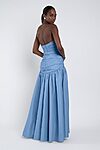 cornflower Sarah bridesmaid dress by Jenny Yoo, light taffeta gown, back view