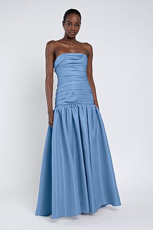 cornflower Sarah bridesmaid dress by Jenny Yoo, light taffeta gown, front view