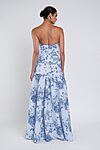 peony garden whisper multi Sarah Print bridesmaid dress by Jenny Yoo, printed taffeta gown, back view