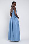 cornflower Shelby bridesmaid dress by Jenny Yoo, light taffeta gown, back view