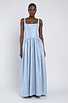 whisper blue Shelby bridesmaid dress by Jenny Yoo, light taffeta gown, front view