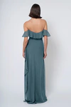Salma bridesmaid dress in Agave back view