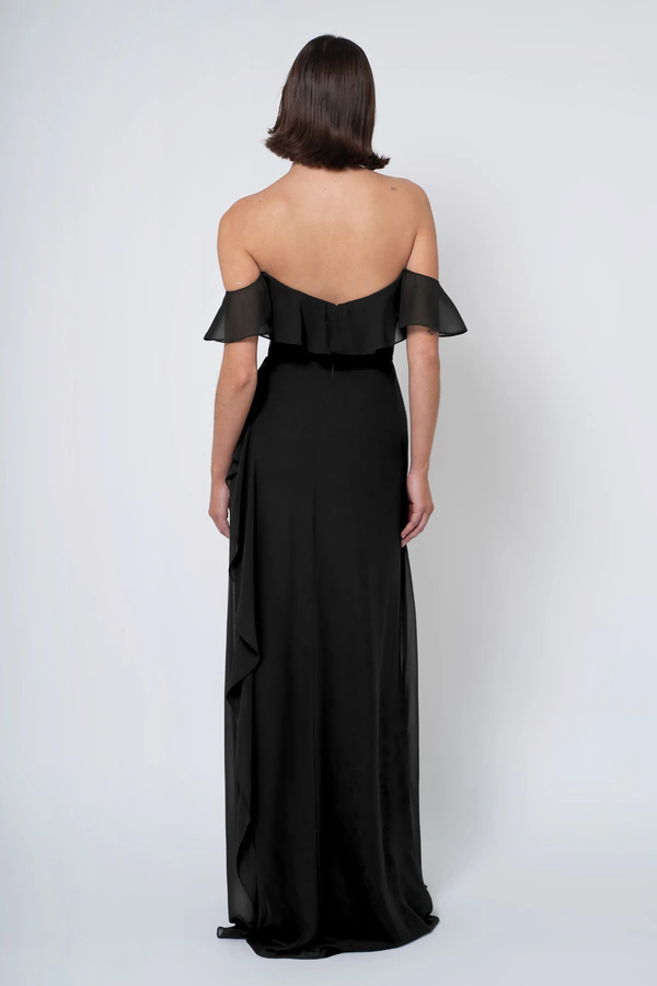 Salma Black back Salma bridesmaid dress in Black back view