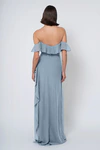 Salma bridesmaid dress in Bluebell back view
