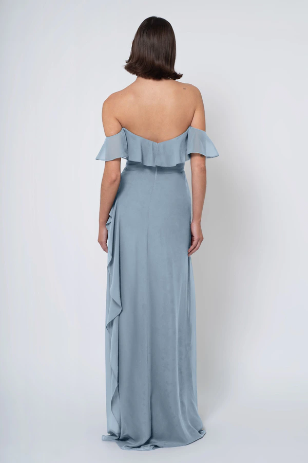 Salma Bluebell back Salma bridesmaid dress in Bluebell back view