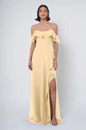 Salma bridesmaid dress in Buttercup front view