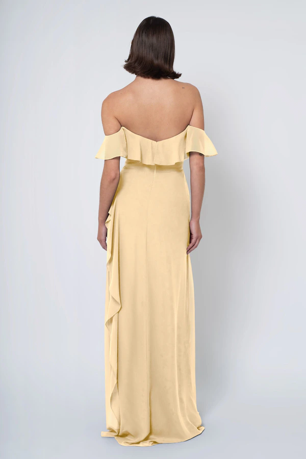 Salma Buttercup back Salma bridesmaid dress in Buttercup back view