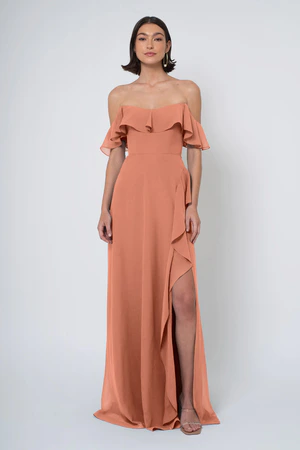 Salma bridesmaid dress in Canyon Sunset front view
