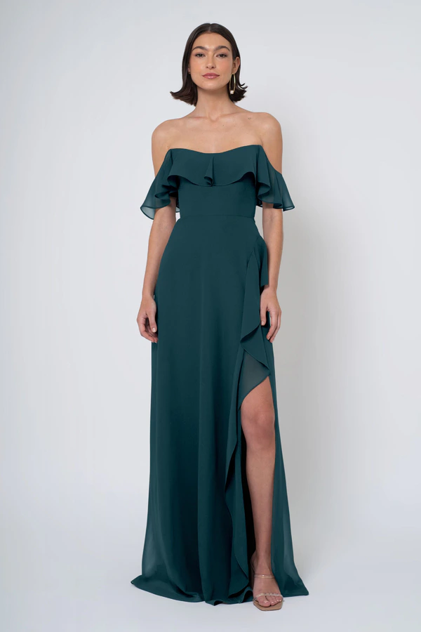 Salma Caspian Sea front Salma bridesmaid dress in Caspian Sea front view