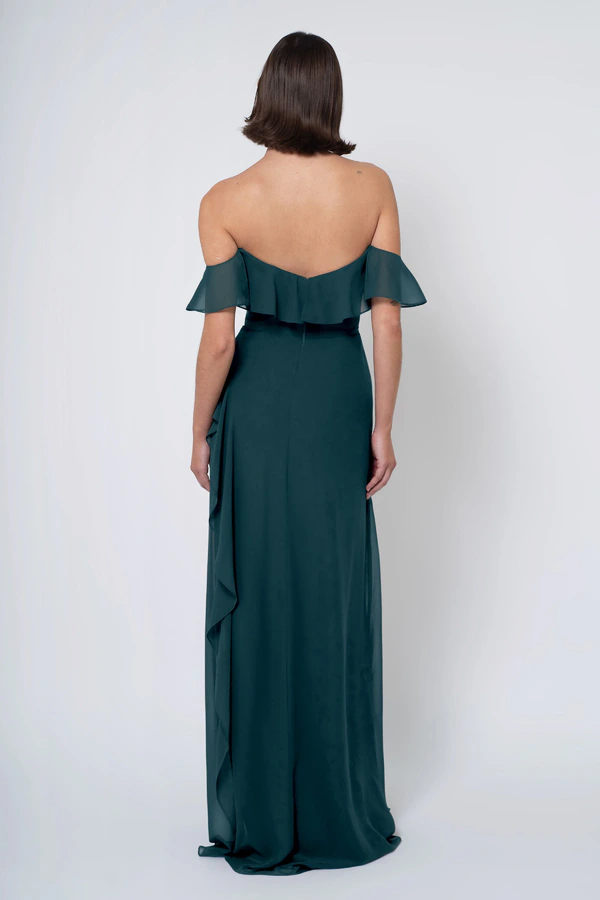 Salma Caspian Sea back Salma bridesmaid dress in Caspian Sea back view