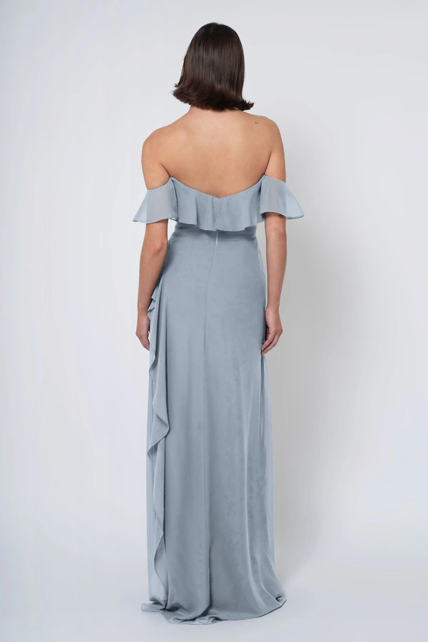 Salma Chambray back Salma bridesmaid dress in Chambray back view