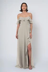 Salma bridesmaid dress in Earl Grey front view