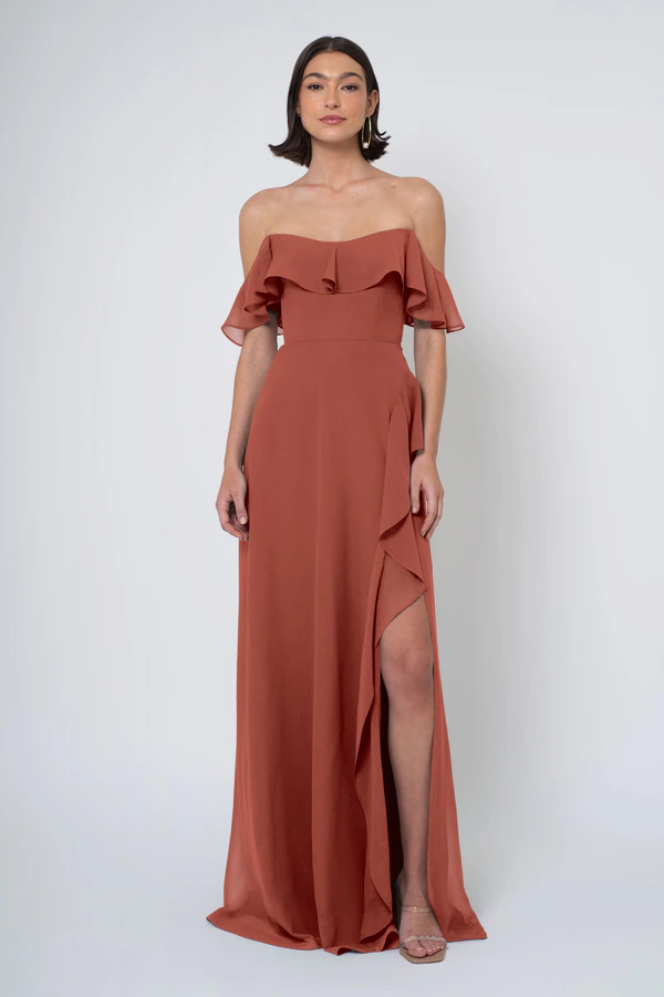 Salma English Rose front Salma bridesmaid dress in English Rose front view