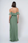 Salma bridesmaid dress in Eucalyptus back view