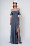 Salma bridesmaid dress in Evening Blue front view