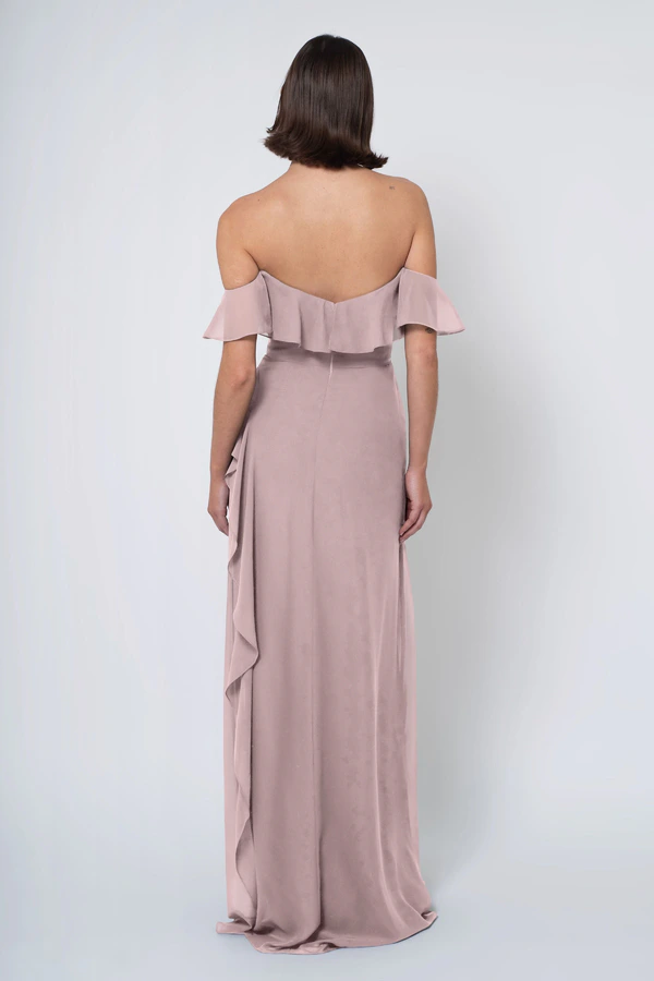 Salma Fig back Salma bridesmaid dress in Fig back view