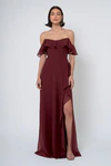 Salma bridesmaid dress in Hibiscus front view
