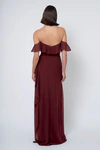 Salma bridesmaid dress in Hibiscus back view