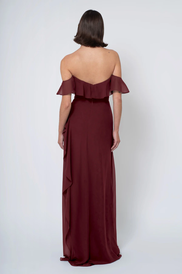 Salma Hibiscus back Salma bridesmaid dress in Hibiscus back view