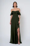 Salma bridesmaid dress in Loden front view