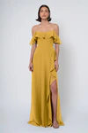 Salma bridesmaid dress in Marigold front view