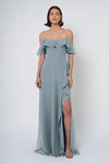 Salma bridesmaid dress in Mayan Blue front view