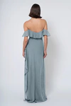 Salma bridesmaid dress in Mayan Blue back view