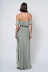 Salma bridesmaid dress in Moss back view
