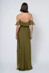 Salma bridesmaid dress in Olive back view