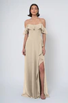 Salma bridesmaid dress in Sand Dune front view