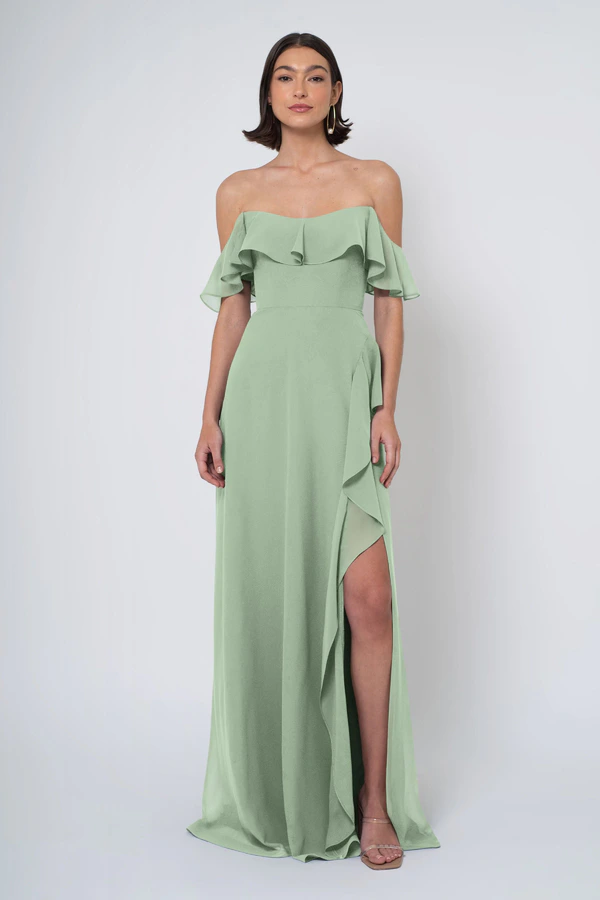 Salma Sea Glass front Salma bridesmaid dress in Sea Glass front view