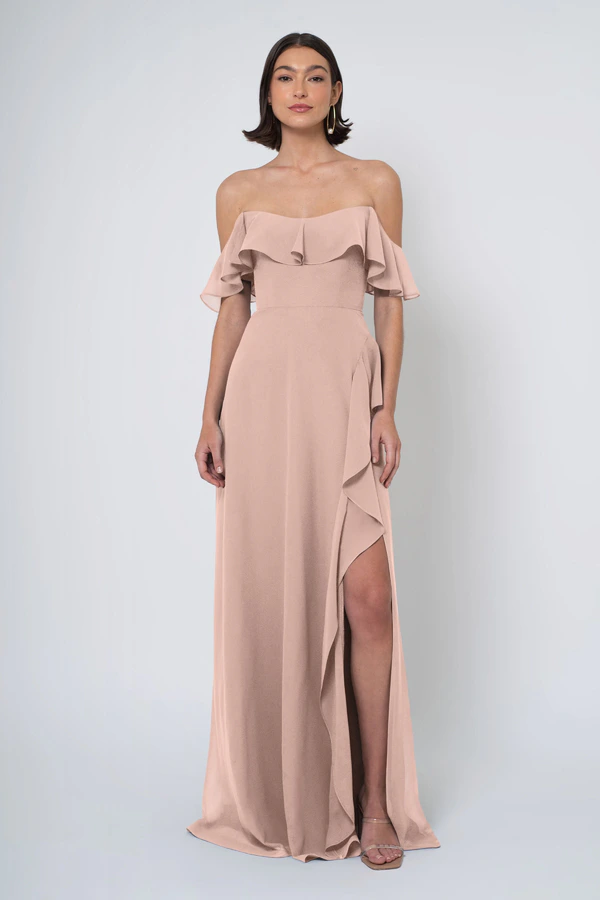 Salma Whipped Apricot front Salma bridesmaid dress in Whipped Apricot front view