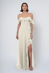 Salma bridesmaid dress in Winter White front view