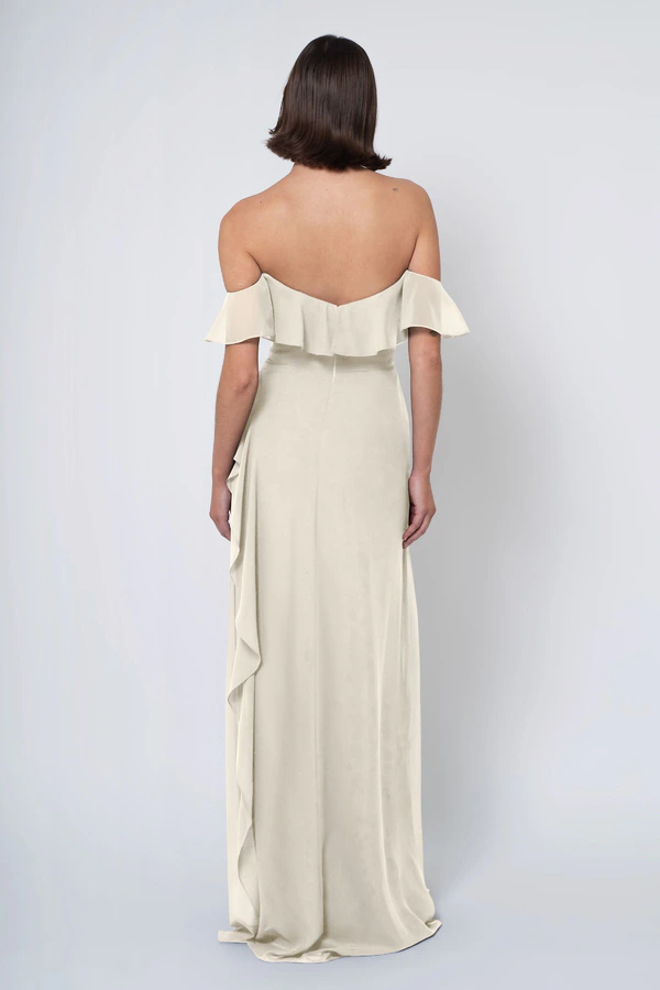 Salma Winter White back Salma bridesmaid dress in Winter White back view