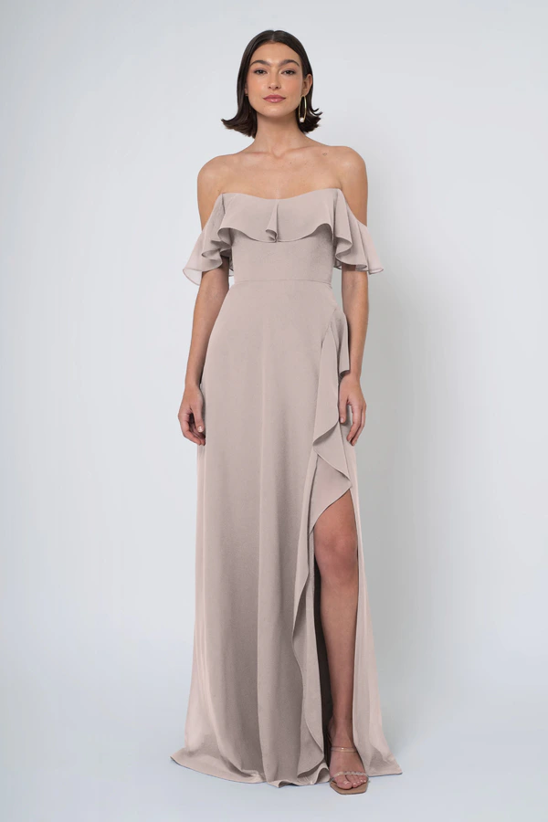 Salma Woodrose front Salma bridesmaid dress in Woodrose front view